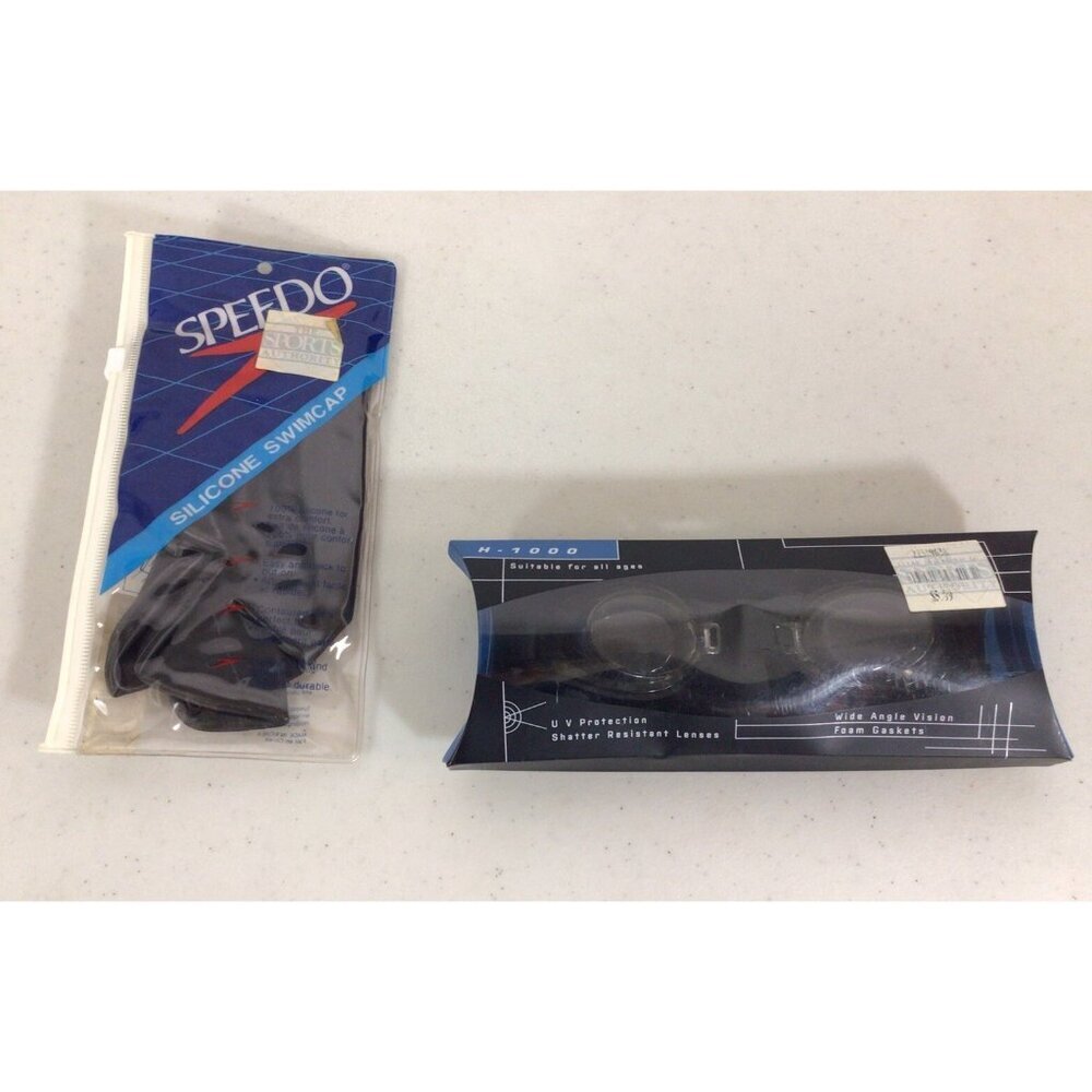 Speedo Swim Cap & Nike Swim Goggles New Adult Size